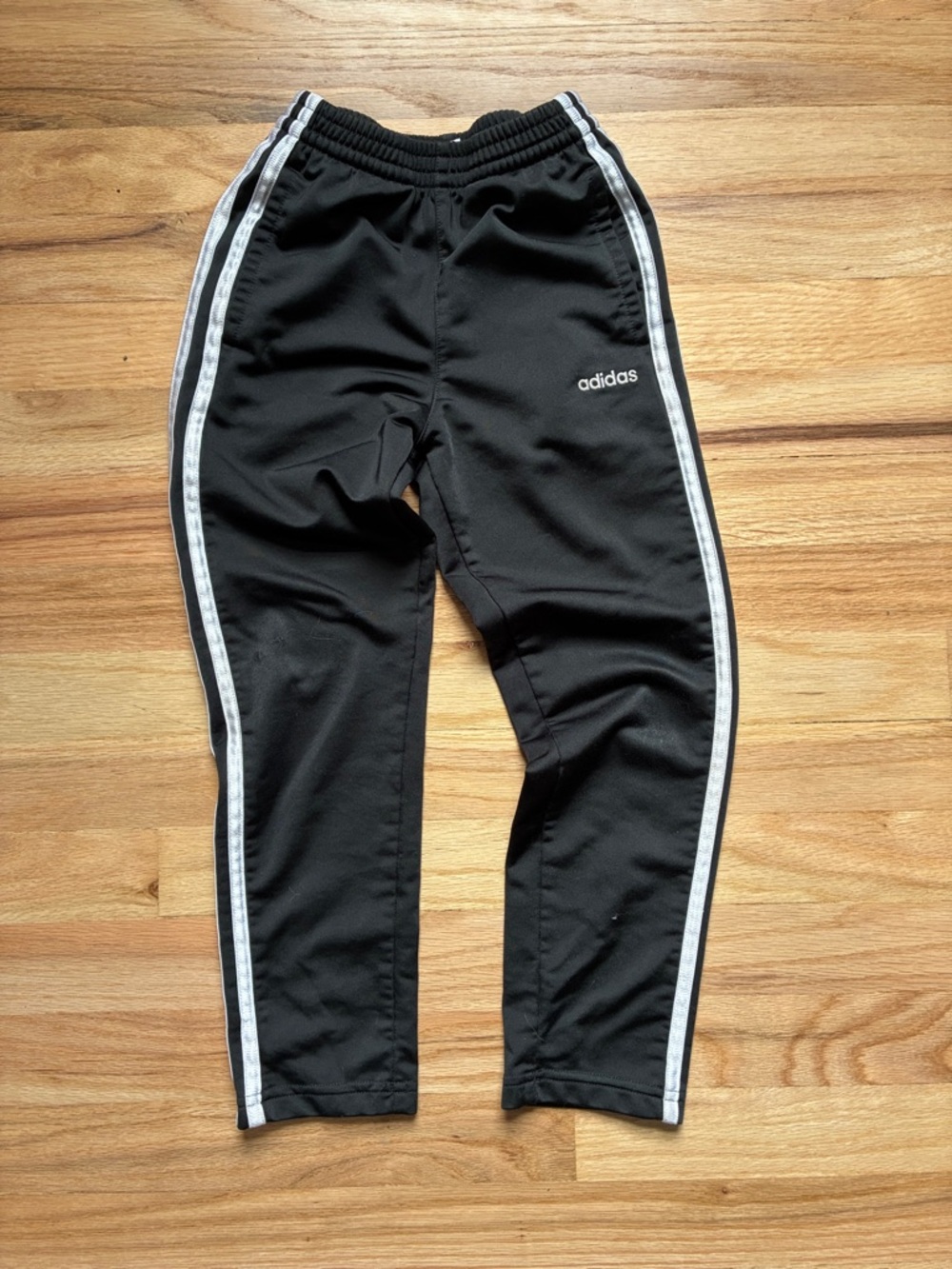 adidas Black Joggers with White Side Stripes